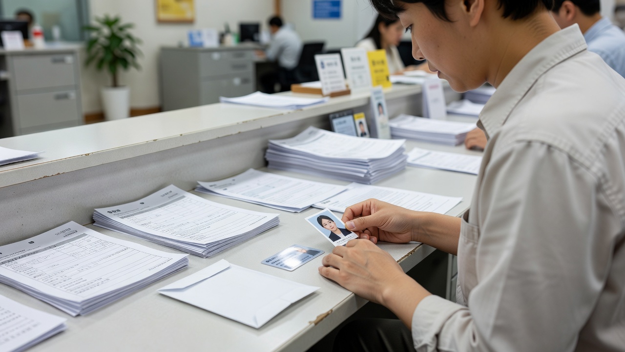 자격증합격 후 발급 서류와 비용을 준비하는 모습